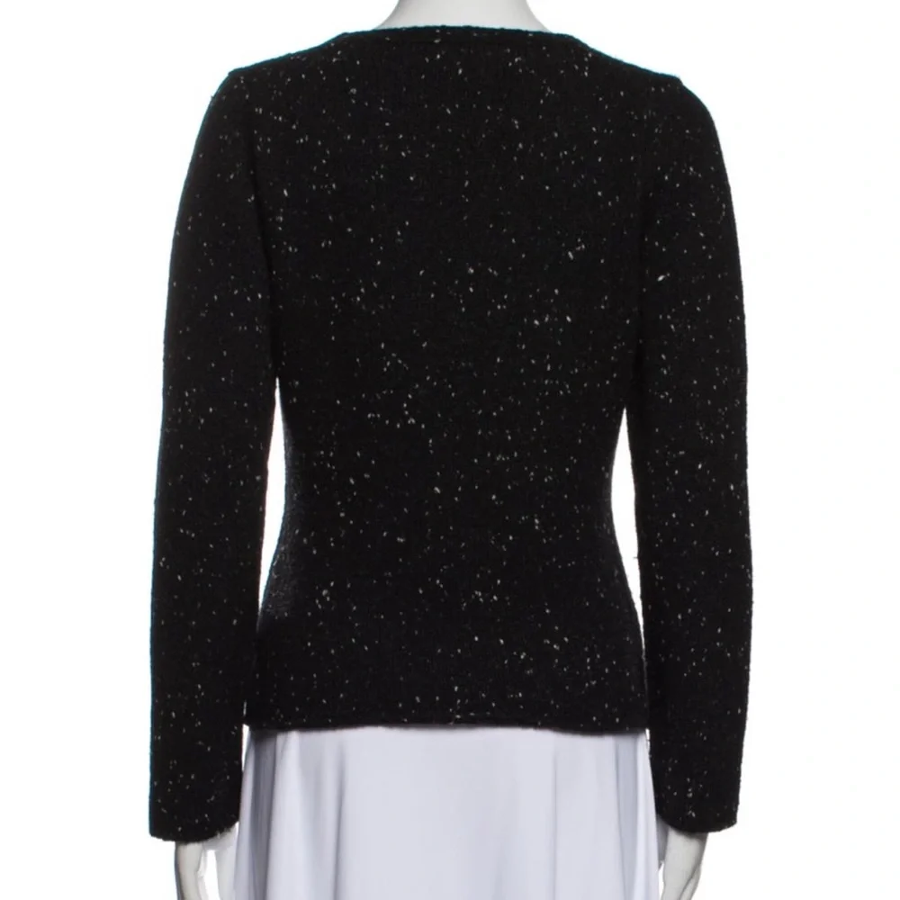 Burberry London virgin wool and cashmere Black Speckled v-neck Sweater - Picture 3 of 9